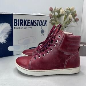 Birkenstock Bartlett Goat Leather High Top Shoes Red 450351 Women 5/EU 36 NWB
